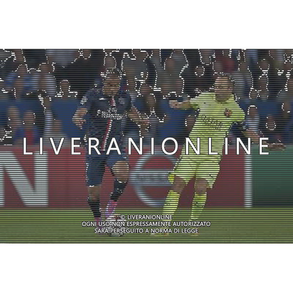 LUCAS / Andres INIESTA - 30.09.2014 - Paris Saint Germain / Barcelone - Champions League Photo : Aurelien Meunier / Icon Sport /Agenzia Aldo Liverani sas - ITALY ONLY - EDITORIAL USE ONLY - PSG - BARCELLONA