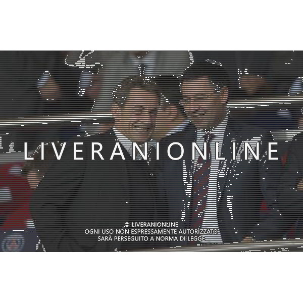 Nicolas SARKOZY / Josep Maria Bartomeu - 30.09.2014 - Paris Saint Germain / Barcelone - Champions League Photo : Aurelien Meunier / Icon Sport /Agenzia Aldo Liverani sas - ITALY ONLY - EDITORIAL USE ONLY - PSG - BARCELLONA