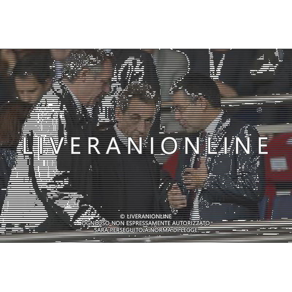 Nicolas SARKOZY / Thierry BRAILLARD / Josep Maria Bartomeu - 30.09.2014 - Paris Saint Germain / Barcelone - Champions League Photo : Aurelien Meunier / Icon Sport /Agenzia Aldo Liverani sas - ITALY ONLY - EDITORIAL USE ONLY - PSG - BARCELLONA