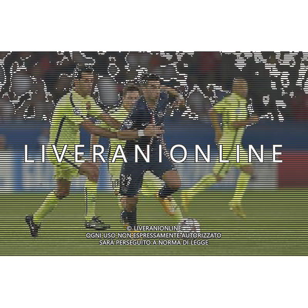 Sergio BUSQUETS / Javier PASTORE - 30.09.2014 - Paris Saint Germain / Barcelone - Champions League Photo : Aurelien Meunier / Icon Sport /Agenzia Aldo Liverani sas - ITALY ONLY - EDITORIAL USE ONLY - PSG - BARCELLONA