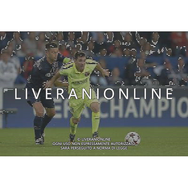 Thiago MOTTA / Lionel MESSI - 30.09.2014 - Paris Saint Germain / Barcelone - Champions League Photo : Aurelien Meunier / Icon Sport /Agenzia Aldo Liverani sas - ITALY ONLY - EDITORIAL USE ONLY - PSG - BARCELLONA