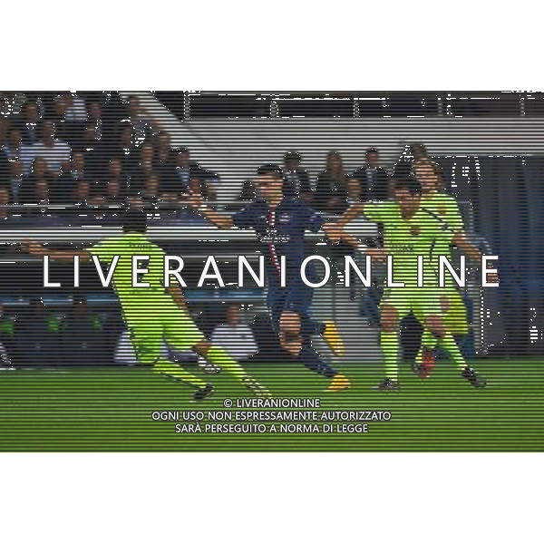 Javier PASTORE / Sergio BUSQUETS - 30.09.2014 - Paris Saint Germain / Barcelone - Champions League Photo : Dave Winter / Icon Sport /Agenzia Aldo Liverani sas - ITALY ONLY - EDITORIAL USE ONLY - PSG - BARCELLONA