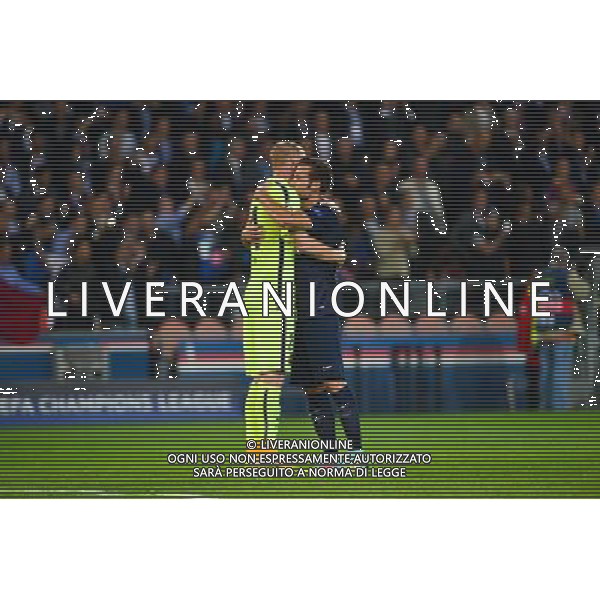 Jeremy MATHIEU / Yohan CABAYE - 30.09.2014 - Paris Saint Germain / Barcelone - Champions League Photo : Dave Winter / Icon Sport /Agenzia Aldo Liverani sas - ITALY ONLY - EDITORIAL USE ONLY - PSG - BARCELLONA