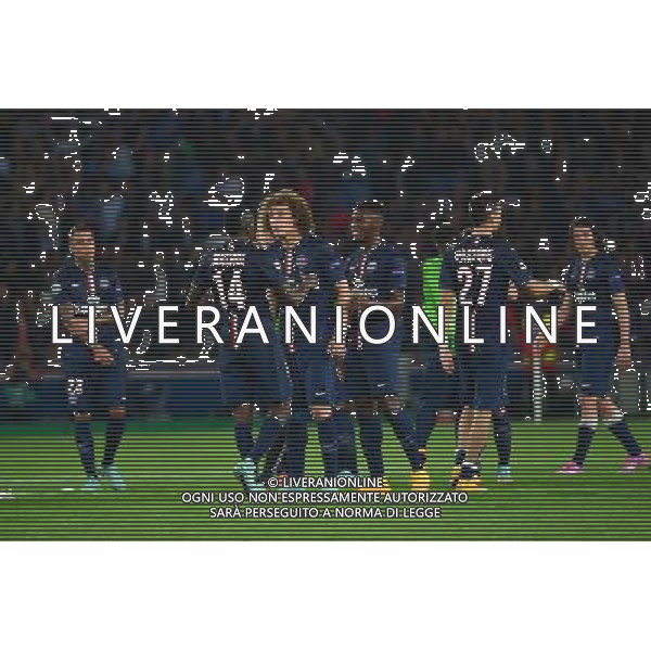 Joie PSG - Blaise MATUIDI / David LUIZ - 30.09.2014 - Paris Saint Germain / Barcelone - Champions League Photo : Dave Winter / Icon Sport /Agenzia Aldo Liverani sas - ITALY ONLY - EDITORIAL USE ONLY - PSG - BARCELLONA