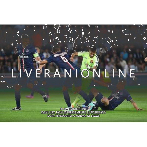 NEYMAR / MARQUINHOS / Marco VERRATTI - 30.09.2014 - Paris Saint Germain / Barcelone - Champions League Photo : Dave Winter / Icon Sport /Agenzia Aldo Liverani sas - ITALY ONLY - EDITORIAL USE ONLY - PSG - BARCELLONA