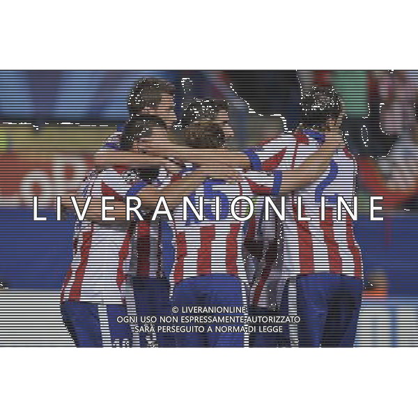 Madrid 1-10-2014 - Estadio Vicente Calder˜n Atletico Madrid vs Juventus - Uefa Champions League 2014-2015 Nella foto: esultanza Arda Turan FOTO TARDITO-AG ALDO LIVERANI SAS
