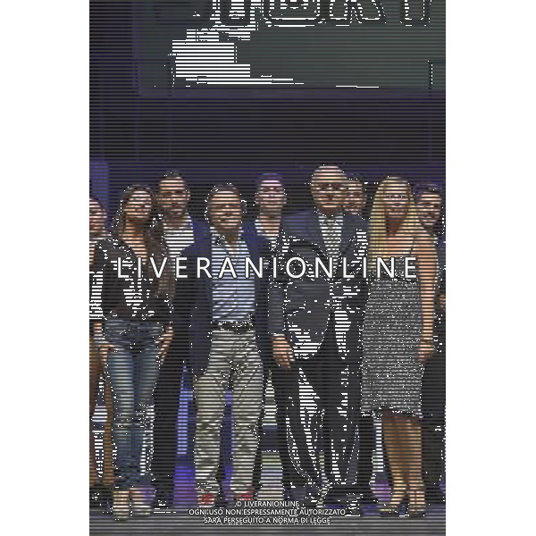 Roma - 01/10/2014 - Teatro Sistina - Conferenza stampa dello spettacolo teatrale \' Sistina Story \' con Enrico Montesano e Pippo Baudo - nella foto: da sx Valentina Spalletta Enrico Montesano Pippo Baudo e Sabrina Marciano / Ph. Fabrizio Corradetti - Ag. Aldo Liverani sas