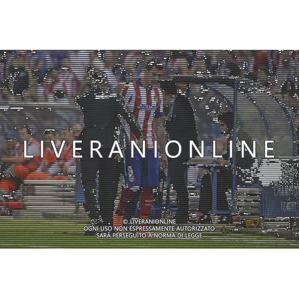 Madrid 1-10-2014 - Estadio Vicente Calder˜n Atletico Madrid vs Juventus - Uefa Champions League 2014-2015 Nella foto: Mandzukic e Simeone FOTO FEDERICO TARDITO-AG ALDO LIVERANI SAS