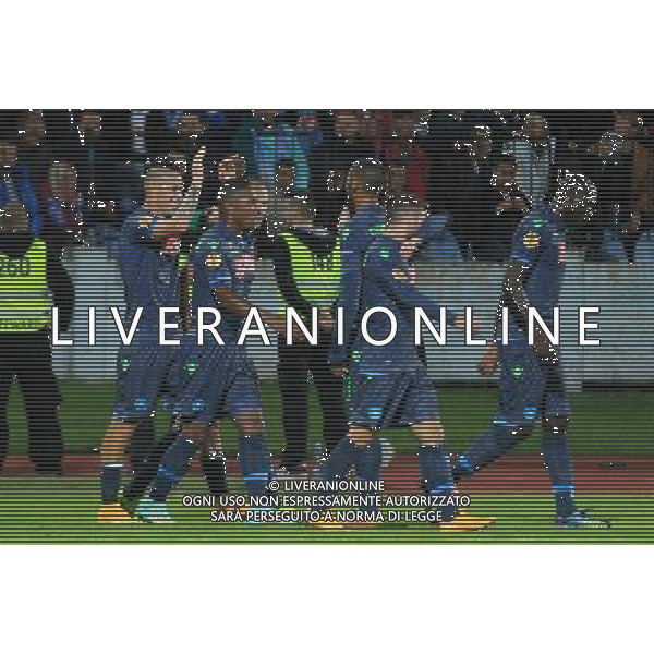 SLOVAN BRATISLAVA - NAPOLI UEFA EUROPA LEAGUE 02 OTTOBRE 2014 NELA FOTO: ESULTANZA DOPO IL GOL DI MAREK HAMSIK ©MOSCA/Agenzia Aldo Liverani sas