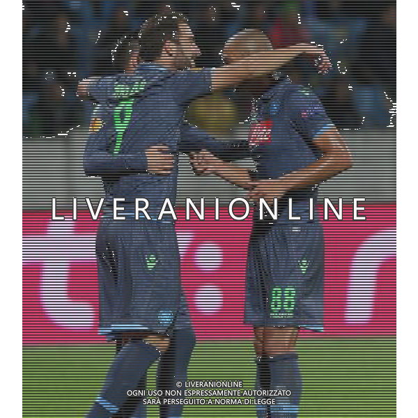 SLOVAN BRATISLAVA - NAPOLI UEFA EUROPA LEAGUE 02 OTTOBRE 2014 NELA FOTO: ESULTANZA DOPO IL GOL DI HIGUAIN ©MOSCA/Agenzia Aldo Liverani sas