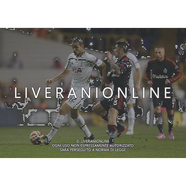 Tottenham Hotspur\'s Nabil Bentaleb in action during todays match Photographer Kieran Galvin/CameraSport Football - UEFA Europa League Group C - Tottenham Hotspur v Besiktas - Thursday 02nd October 2014 - White Hart Lane - London © CameraSport - 43 Linden Ave. Countesthorpe. Leicester. England. LE8 5PG - Tel: +44 (0) 116 277 4147 - admin@camerasport.com - www.camerasport.com /Agenzia Aldo Liverani sas - ITALY ONLY - EDITORIAL USE ONLY