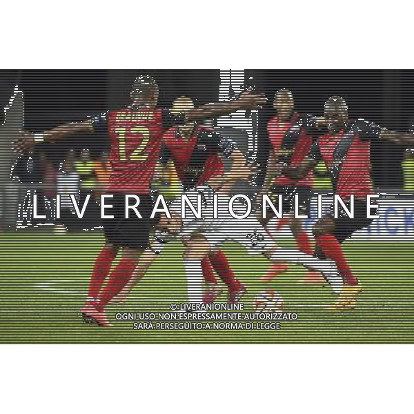 Claudio BEAUVUE / Ergys KACE / Younousse SANKHARE - 02.10.2014 - Guingamp / PAOK Salonique - Europa League Photo : Fred Porcu / Icon Sport /Agenzia Aldo Liverani sas - ITALY ONLY - EDITORIAL USE ONLY