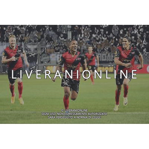 Joie Ronnie SCHWARTZ / Sylvain MARVEAUX / Dorian LEVEQUE - 02.10.2014 - Guingamp / PAOK Salonique - Europa League Photo : Fred Porcu / Icon Sport /Agenzia Aldo Liverani sas - ITALY ONLY - EDITORIAL USE ONLY