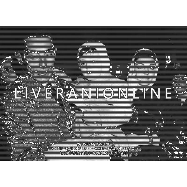 Fausto Coppi Fausto Coppi con il figlio Faustino e Giulia Occhini foto archivio Giovanni liverani/Ag.Aldo Liverani