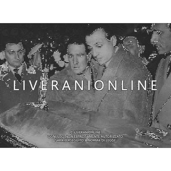 Fausto Coppi 4/1/1960 I funerali di Fausto Coppi a Castellania nella foto: Livio Coppi-Adriano Baffi e Ercole Baldini foto archivio Giovanni liverani/Ag.Aldo Liverani