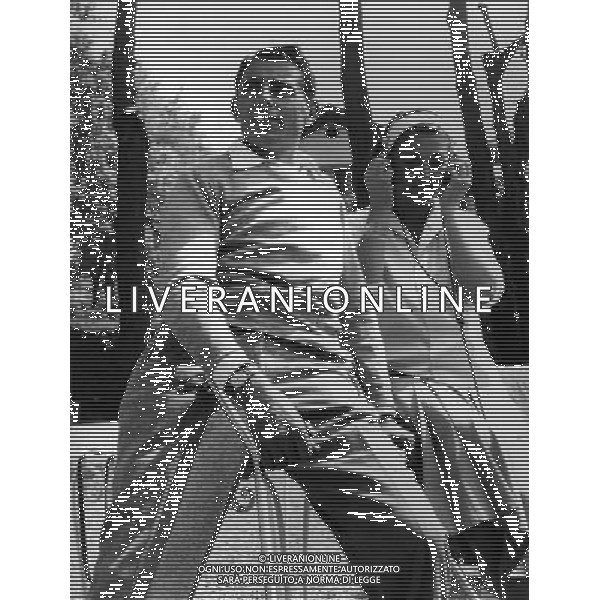 Fausto Coppi Fausto Coppi con Giulia Occhini a Novi Ligure nel 1957 foto archivio Giovanni liverani/Ag.Aldo Liverani