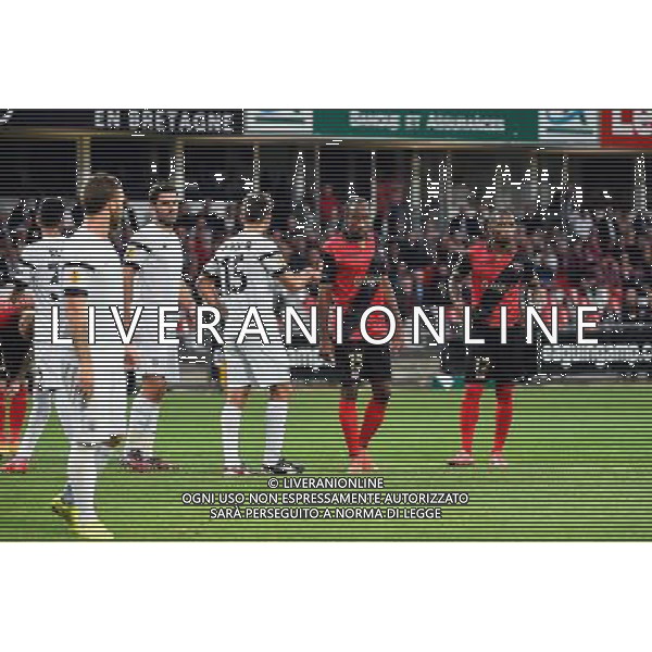 Alexandros TZIOLIS / Jeremy SORBON / Claudio BEAUVUE - 02.10.2014 - Guingamp / PAOK Salonique - Europa League Photo : Fred Porcu / Icon Sport AG ALDO LIVERANI SAS ONLY ITALY