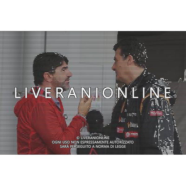 (L to R): Luis Garcia Abad (ESP) Driver Manager of Fernando Alonso (ESP) Ferrari with Federico Gastaldi (ARG) Lotus F1 Team Deputy Team Principal. 05.10.2014. Formula 1 World Championship, Rd 15, Japanese Grand Prix, Suzuka, Japan, Race Day. 