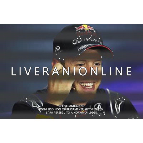 Sebastian Vettel (GER) Red Bull Racing in the FIA Press Conference. 21.09.2014. Formula 1 World Championship, Rd 14, Singapore Grand Prix, Singapore, Singapore, Race Day. 