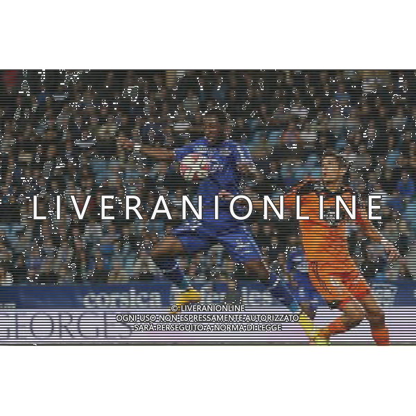 Junior TALLO / Fabrice BELLUGOU - 04.10.2014 - Bastia / Lorient - 9eme journee de Ligue 1 Photo : Michel Maestracci / Icon Sport AG ALDO LIVERANI SAS ONLY ITALY