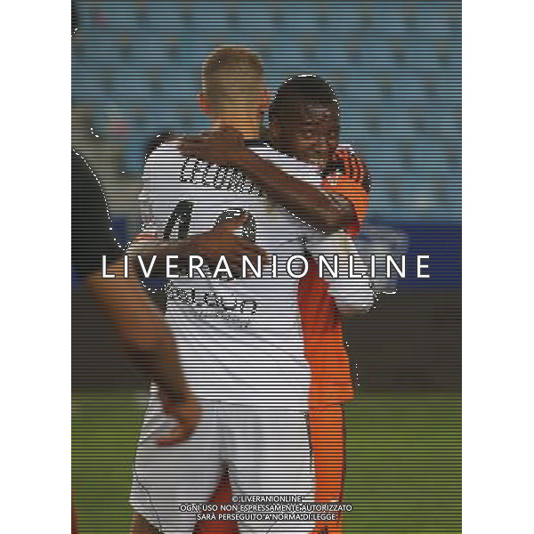 Joie Lorient - Benjamin LECOMTE / Sadio DIALLO - 04.10.2014 - Bastia / Lorient - 9eme journee de Ligue 1 Photo : Michel Maestracci / Icon Sport AG ALDO LIVERANI SAS ONLY ITALY