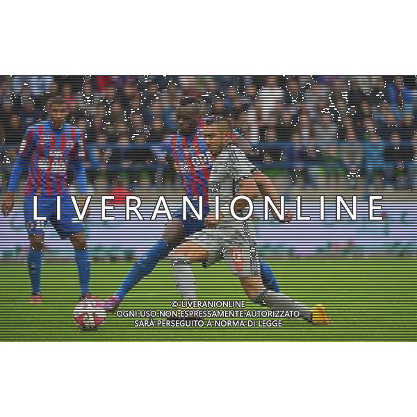 Dimitri PAYET / Yrondu MUSAVU KING - 04.10.2014 - Caen / Marseille - 9eme journee de Ligue 1 Photo : Dave Winter / Icon Sport AG ALDO LIVERANI SAS ONLY ITALY