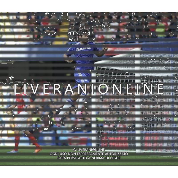 Chelsea\'s Diego Costa celebrates scoring his sides second goal Photographer Ashley Western/CameraSport Football - Barclays Premiership - Chelsea v Arsenal - Sunday 05th October 2014 - Stamford Bridge - London © CameraSport - 43 Linden Ave. Countesthorpe. Leicester. England. LE8 5PG - Tel: +44 (0) 116 277 4147 - admin@camerasport.com - www.camerasport.com AG ALDO LIVERANI SAS ONLY ITALY