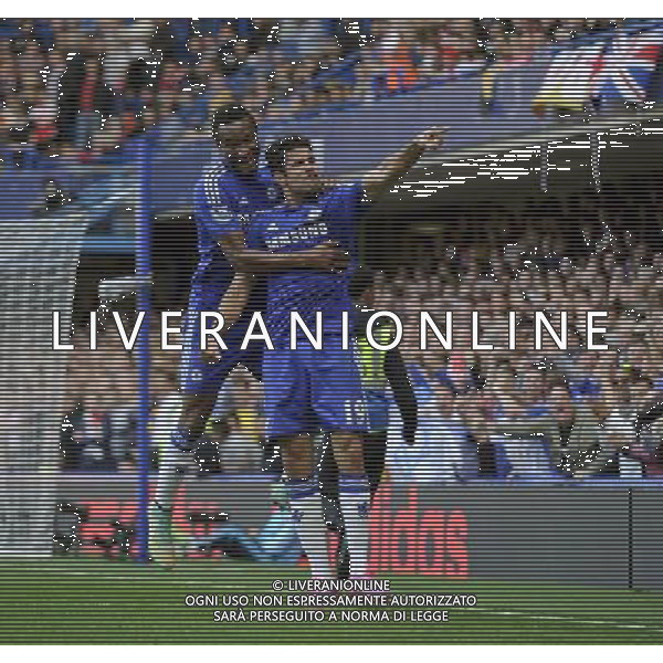 Chelsea\'s Diego Costa celebrates scoring his sides second goal Photographer Ashley Western/CameraSport Football - Barclays Premiership - Chelsea v Arsenal - Sunday 05th October 2014 - Stamford Bridge - London © CameraSport - 43 Linden Ave. Countesthorpe. Leicester. England. LE8 5PG - Tel: +44 (0) 116 277 4147 - admin@camerasport.com - www.camerasport.com AG ALDO LIVERANI SAS ONLY ITALY