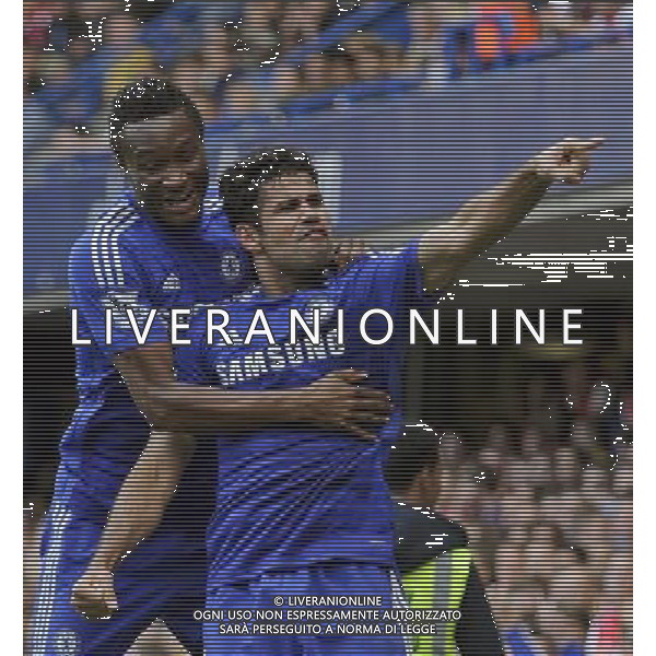 Chelsea\'s Diego Costa celebrates scoring his sides second goal Photographer Ashley Western/CameraSport Football - Barclays Premiership - Chelsea v Arsenal - Sunday 05th October 2014 - Stamford Bridge - London © CameraSport - 43 Linden Ave. Countesthorpe. Leicester. England. LE8 5PG - Tel: +44 (0) 116 277 4147 - admin@camerasport.com - www.camerasport.com AG ALDO LIVERANI SAS ONLY ITALY