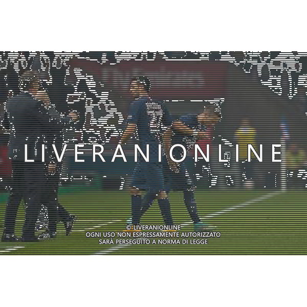 Javier PASTORE / Laurent BLANC / Yohan CABAYE - 05.10.2014 - Paris Saint Germain / Monaco - 9eme journee de Ligue 1 Photo : Aurelien Meunier / Icon Sport AG ALDO LIVERANI SAS ONLY ITALY