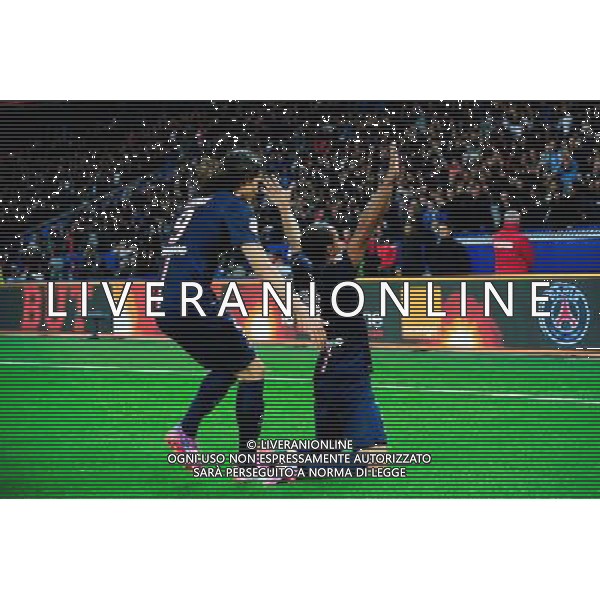 Joie LUCAS MOURA / Edinson CAVANI - 05.10.2014 - Paris Saint Germain / Monaco - 9eme journee de Ligue 1 Photo : WinterPress / Icon Sport