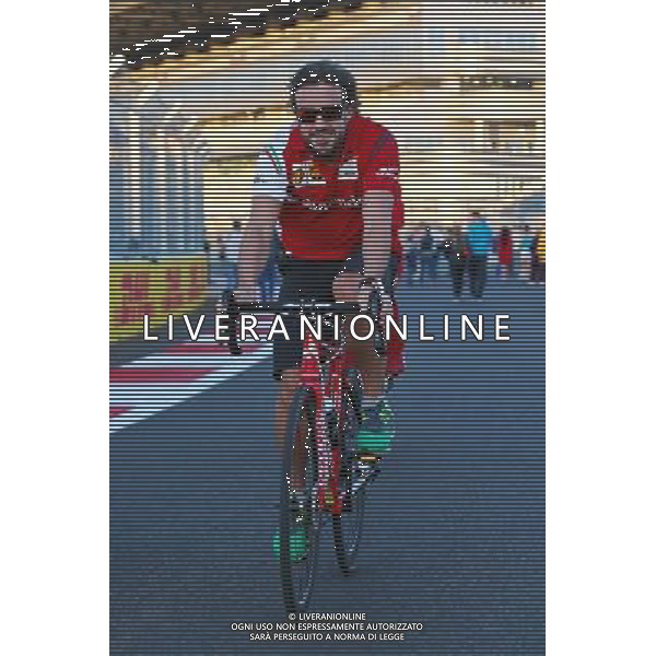 Fernando Alonso (ESP) Ferrari on his bicycle. 09.10.2014. Formula 1 World Championship, Rd 16, Russian Grand Prix, Sochi Autodrom, Sochi, Russia, Preparation Day. - www.xpbimages.com, EMail: requests@xpbimages.com - copy of publication required for printed pictures. Every used picture is fee-liable. © Copyright: Batchelor / XPB Images