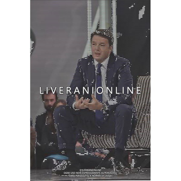 Il Premier Matteo Renzi ospite della trasmissione televisiva \' VIRUS \' Roma 09 ottobre 2014 ©Corradetti/Agenzia Aldo Liverani sas