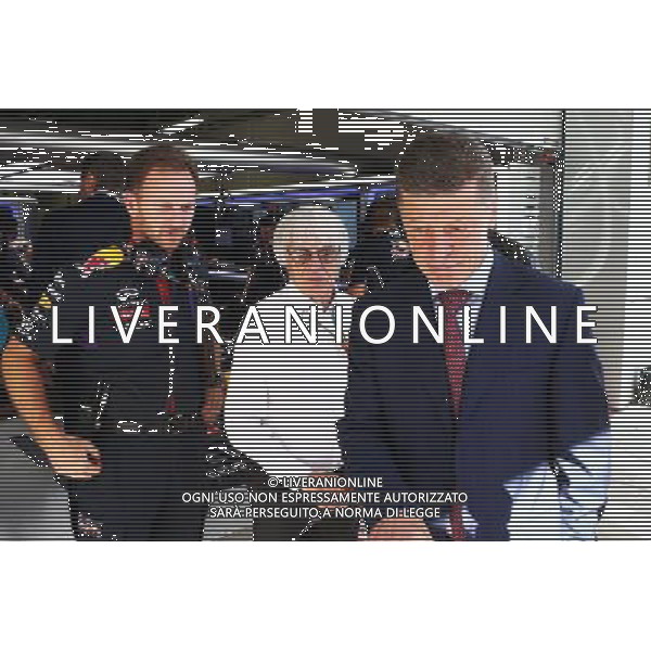 (L to R): Christian Horner (GBR) Red Bull Racing Team Principal with Bernie Ecclestone (GBR) and Dmitry Kozak (RUS) Russian Deputy Prime Minister. 10.10.2014. Formula 1 World Championship, Rd 16, Russian Grand Prix, Sochi Autodrom, Sochi, Russia, Practice Day. AG ALDO LIVERANI SAS ONLY ITALY