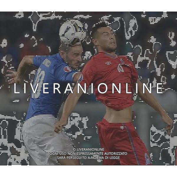 Qualificazioni ai Campionati Europei di Calcio UEFA Francia 2016 Gruppo H Palermo - 10.10.2014 Italia-Azerbaijan Nella Foto: leonardo bonucci-dadasov /Ph.Vitez-Ag. Aldo Liverani