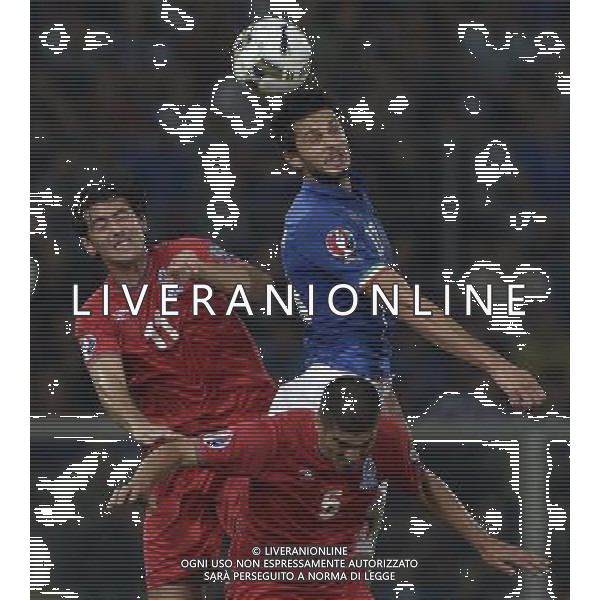 Qualificazioni ai Campionati Europei di Calcio UEFA Francia 2016 Gruppo H Palermo - 10.10.2014 Italia-Azerbaijan Nella Foto:andrea ranocchia-aliyev-allahverdiyev /Ph.Vitez-Ag. Aldo Liverani