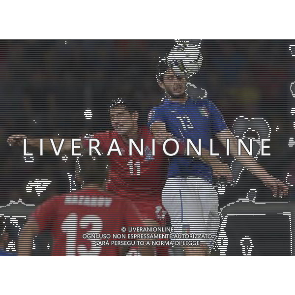 Qualificazioni ai Campionati Europei di Calcio UEFA Francia 2016 Gruppo H Palermo - 10.10.2014 Italia-Azerbaijan Nella Foto: andrea ranocchia-aliyev /Ph.Vitez-Ag. Aldo Liverani