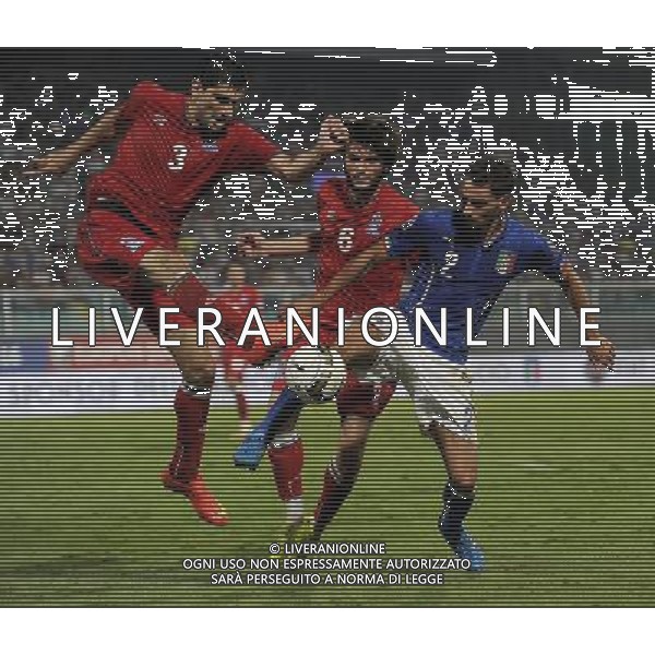 Qualificazioni ai Campionati Europei di Calcio UEFA Francia 2016 Gruppo H Palermo - 10.10.2014 Italia-Azerbaijan Nella Foto: mattia de sciglio ramaldanov guseynov /Ph.Vitez-Ag. Aldo Liverani