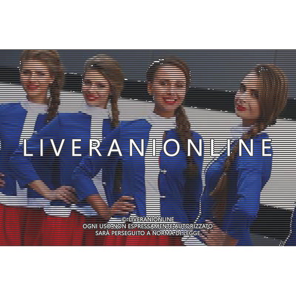 Grid girls. 11.10.2014. Formula 1 World Championship, Rd 16, Russian Grand Prix, Sochi Autodrom, Sochi, Russia, Qualifying Day. - www.xpbimages.com, EMail: requests@xpbimages.com - copy of publication required for printed pictures. Every used picture is fee-liable. © Copyright: Batchelor / XPB Images /AGENZIA ALDO LIVERANI SAS - ITALY ONLY - EDITORIAL USE ONLY - Gp F1 Sochi Russia prove ufficiali