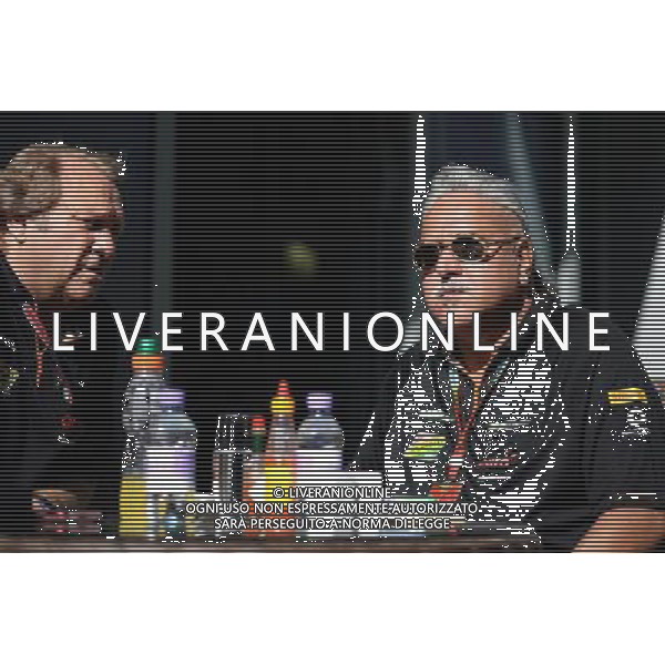 (L to R): Robert Fernley (GBR) Sahara Force India F1 Team Deputy Team Principal with Dr. Vijay Mallya (IND) Sahara Force India F1 Team Owner. 11.10.2014. Formula 1 World Championship, Rd 16, Russian Grand Prix, Sochi Autodrom, Sochi, Russia, Qualifying Day. Ag ALDO LIVERANI SAS ONLY ITALY
