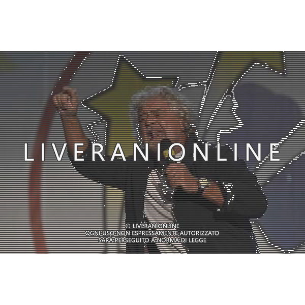 Manifestazione del Movimento 5 Stelle al Circo Massimo a Roma 11 ottobre 2014 nella foto Beppe Grillo ©Corradetti/AGENZIA ALDO LIVERANI SAS