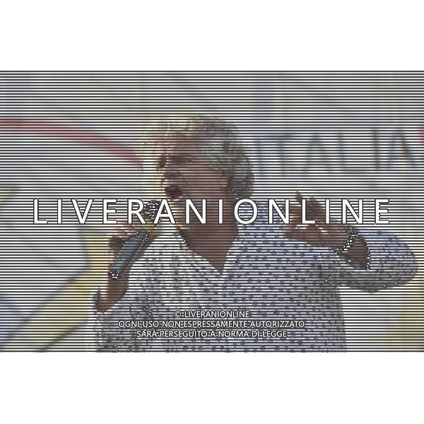 Manifestazione del Movimento 5 Stelle al Circo Massimo a Roma 12 ottobre 2014 nella foto Beppe Grillo ©Corradetti/AGENZIA ALDO LIVERANI SAS