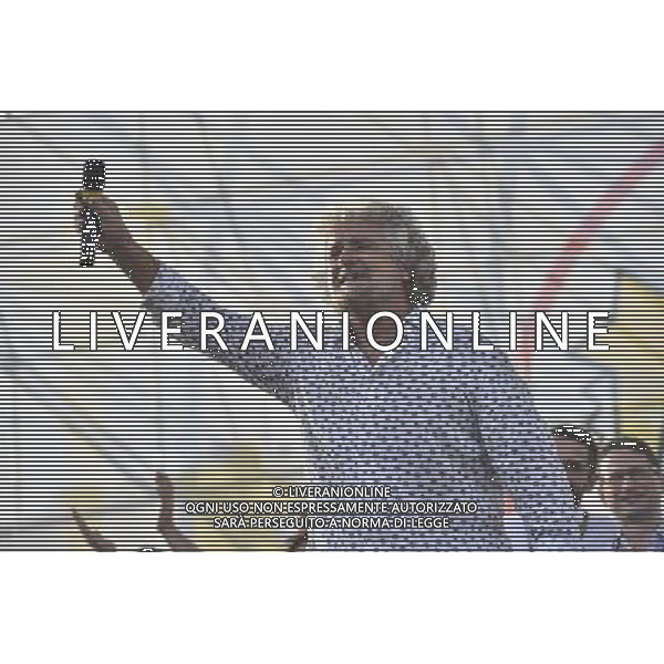 Manifestazione del Movimento 5 Stelle al Circo Massimo a Roma 12 ottobre 2014 nella foto Beppe Grillo ©Corradetti/AGENZIA ALDO LIVERANI SAS