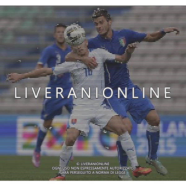 Qualificazioni ai Campionati Europei Under 21 Play-Off Ritorno Reggio Emilia - 14.10.2014 Italia-Slovacchia Nella Foto:crisetig-hrosovsky /Ph.Vitez-Ag. Aldo Liverani