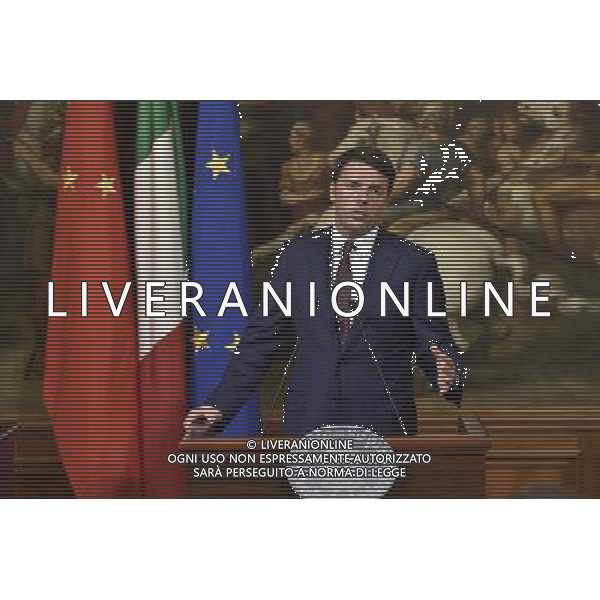 Il premier cinese Li Keqianq per la prima volta in Italia incontra Matteo Renzi a Palazzo Chigi Roma 14 ottobre 2014 ©corradetti/Agenzia Aldo Liverani sas