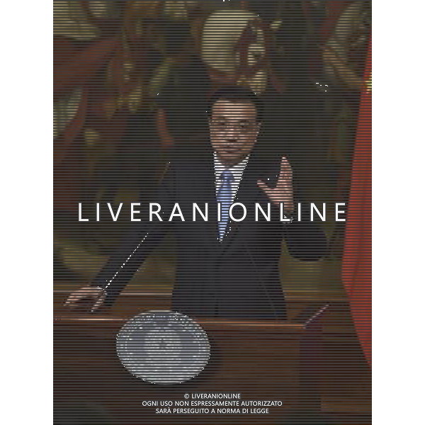 Il premier cinese Li Keqianq per la prima volta in Italia incontra Matteo Renzi a Palazzo Chigi Roma 14 ottobre 2014 ©corradetti/Agenzia Aldo Liverani sas