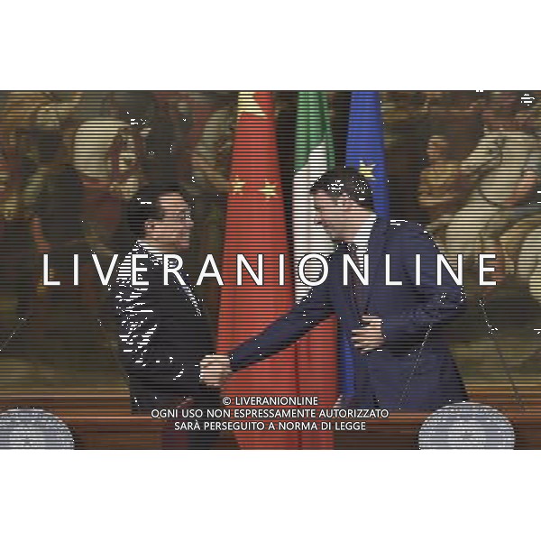 Il premier cinese Li Keqianq per la prima volta in Italia incontra Matteo Renzi a Palazzo Chigi Roma 14 ottobre 2014 ©corradetti/Agenzia Aldo Liverani sas