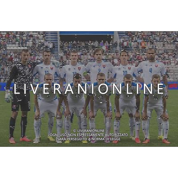 Qualificazioni ai Campionati Europei Under 21 Play-Off Ritorno Reggio Emilia - 14.10.2014 Italia-Slovacchia Nella Foto:Slovacchia Squadra Formazione Rusov,Ninaj,Pauschek,Teixeira,Mazan,Lasik,Paur,Hrosovsky,Duda,Schranz,Adam /Ph.Vitez-Ag. Aldo Liverani