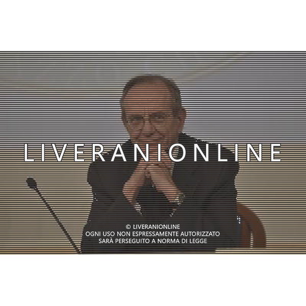 Consiglio dei Ministri Palazzo Chigi Roma 15 ottobre 2014 nella foto Pier Carlo Padoan ©Corradetti/Agenzia Aldo Liverani sas
