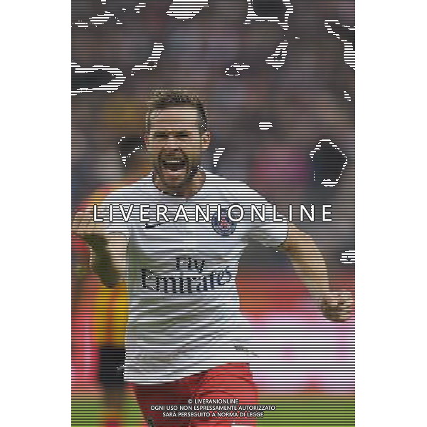 Joie Yohan CABAYE - 17.10.2014 - Lens / Paris Saint Germain - 10eme journee de Ligue 1 - Photo : Andre Ferreira / Icon Sport AG ALDO LIVERANI SAS ONLY ITALY